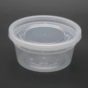 12oz Clear Plastic Soup & Deli Containers with Lids 240 Sets