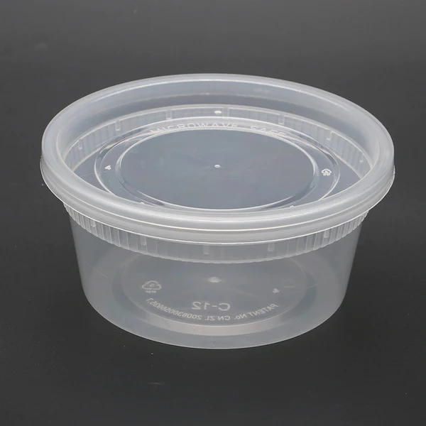 12oz Clear Plastic Soup & Deli Containers with Lids 240 Sets