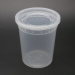 32oz Clear Plastic Soup & Deli Containers with Lids 240 Sets