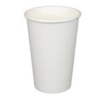 12 oz White Single Wall Hot Paper Cups 1000 Pcs