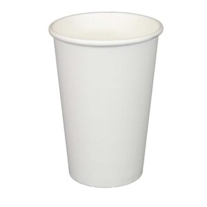 12 oz White Single Wall Hot Paper Cups 1000 Pcs