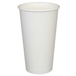 16 oz White Single Wall Hot Paper Cups 1000 Pcs