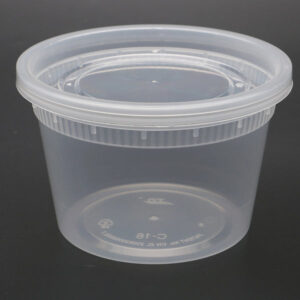 16oz Clear Plastic Soup & Deli Containers with Lids 240 Sets