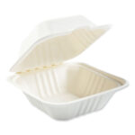 5.5×5.5″ Compostable Sugarcane Clamshell Container 500 Pcs