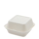 6×6″ Compostable Sugarcane Clamshell Container 500 Pcs