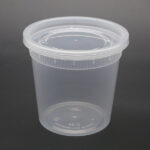 24oz Clear Plastic Soup & Deli Containers with Lids 240 Sets