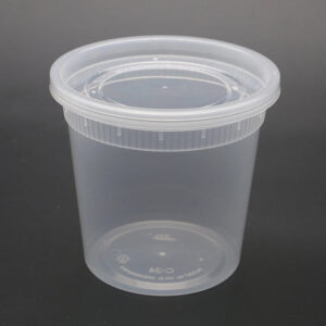 24oz Clear Plastic Soup & Deli Containers with Lids 240 Sets