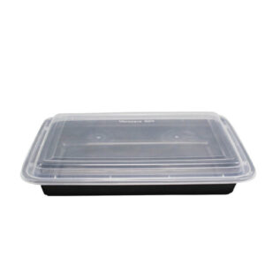 58oz Rectangle Plastic Container with Clear Lid 150 Sets