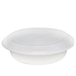 48oz Round Plastic Container with Clear Lid 150 Sets