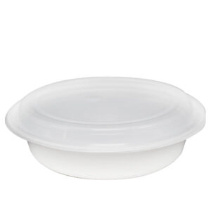 48oz Round Plastic Container with Clear Lid 150 Sets