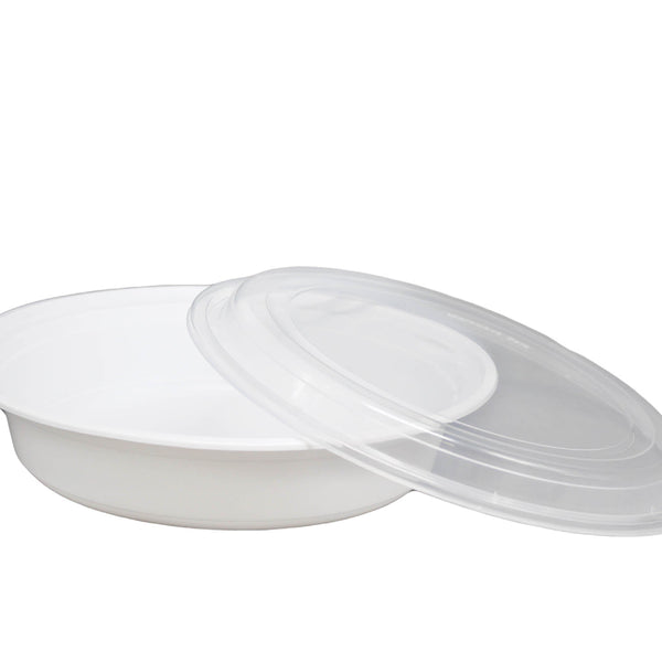 48oz Round Plastic Container with Clear Lid 150 Sets