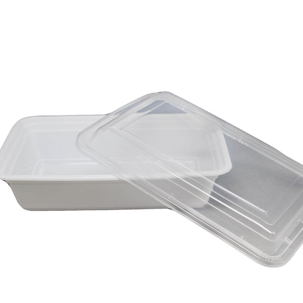38oz Rectangle Plastic Container with Clear Lid 150 Sets