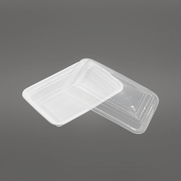16oz Rectangle Plastic Container with Clear Lid 150 Pcs