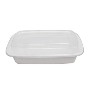 24oz Rectangle Plastic Container with Clear Lid 150 Pcs
