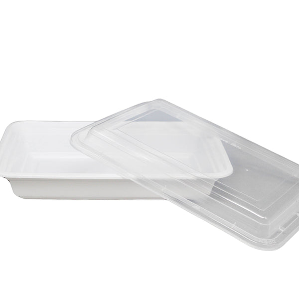 28oz Rectangle Plastic Container with Clear Lid 150 Pcs