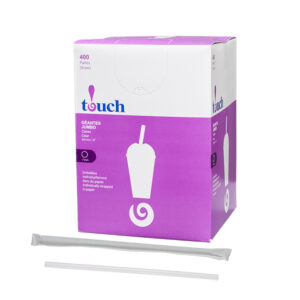 8" Clear Plastic Straw Paper Wrapped (Smoothie & Slurpee)