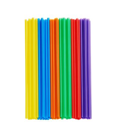 9″ Assorted Color Plastic Pointed Jumbo Straw (Smoothie & Slurpee)